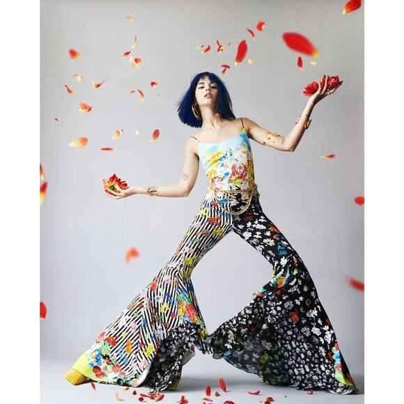 Versace Capsule Jumpsuit IT 44 US 8 Viscose Shalom Harlow Runway Floral RARE - Picture 2 of 16